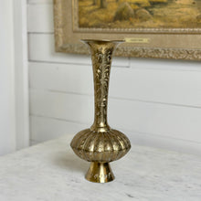 Load image into Gallery viewer, Floral Etched Brass Vase