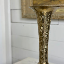 Load image into Gallery viewer, Floral Etched Brass Vase
