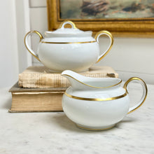Load image into Gallery viewer, Vintage Japanese Gold Rim Creamer + Sugar Bowl