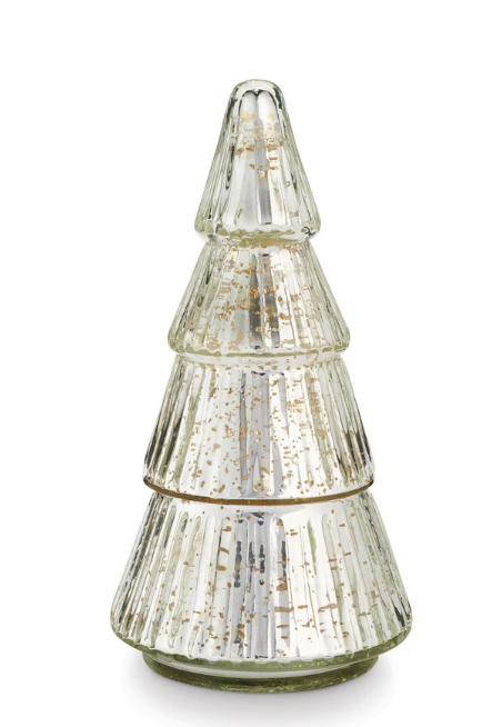 Balsam + Cedar Mercury Glass Tree Candle