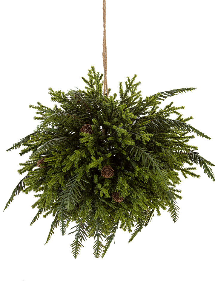 Hanging Faux Pine Ball