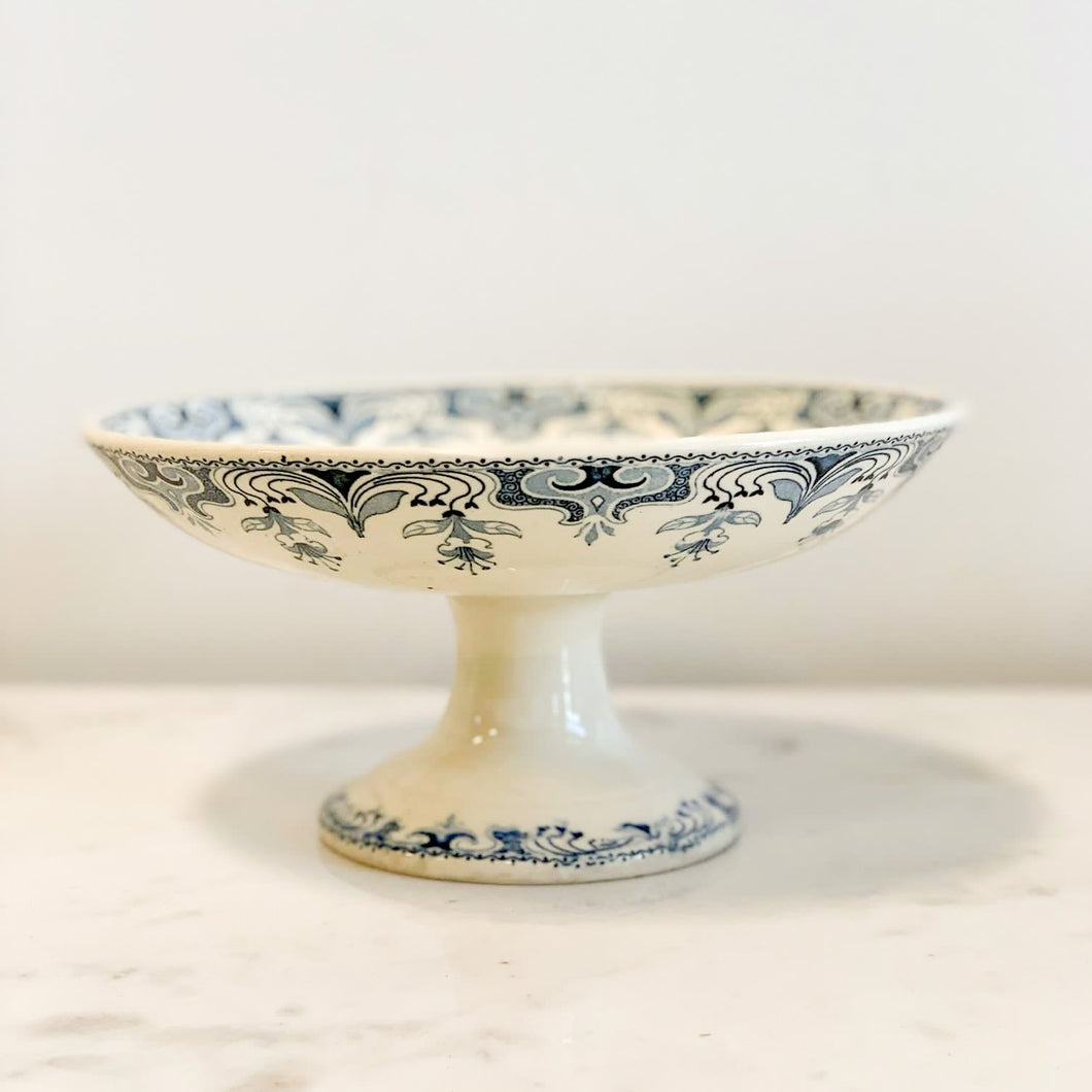 Antique French Ironstone Compote Dish