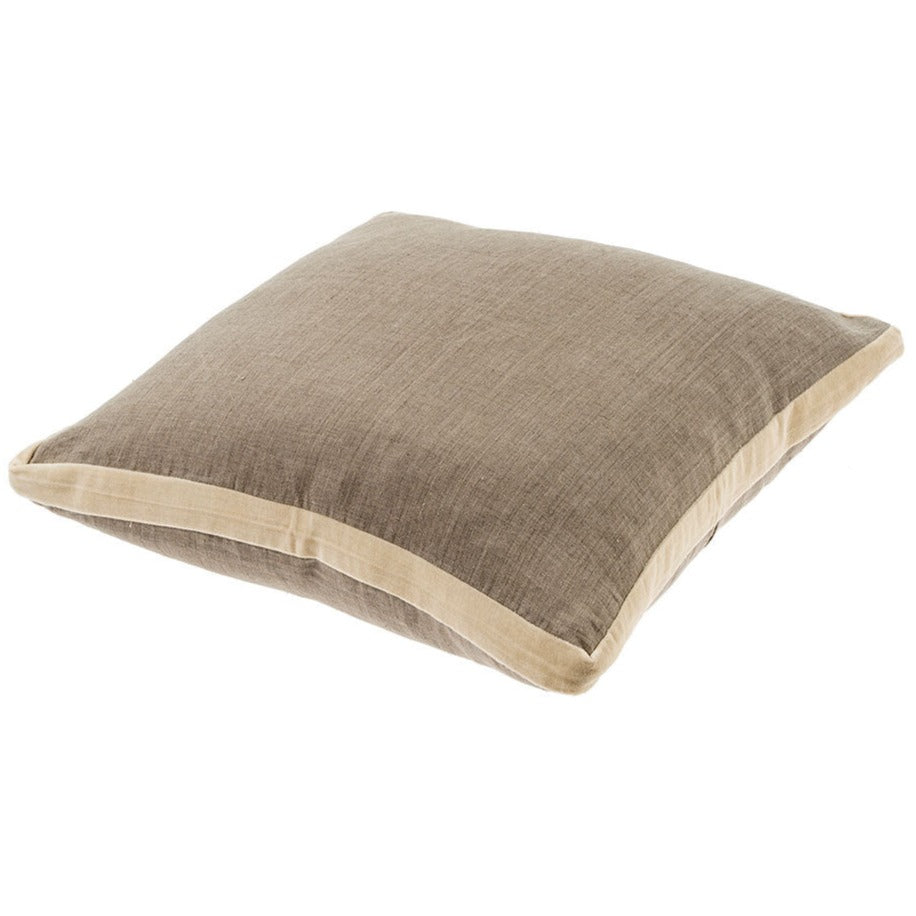 Velvet Cream Trim Pillow