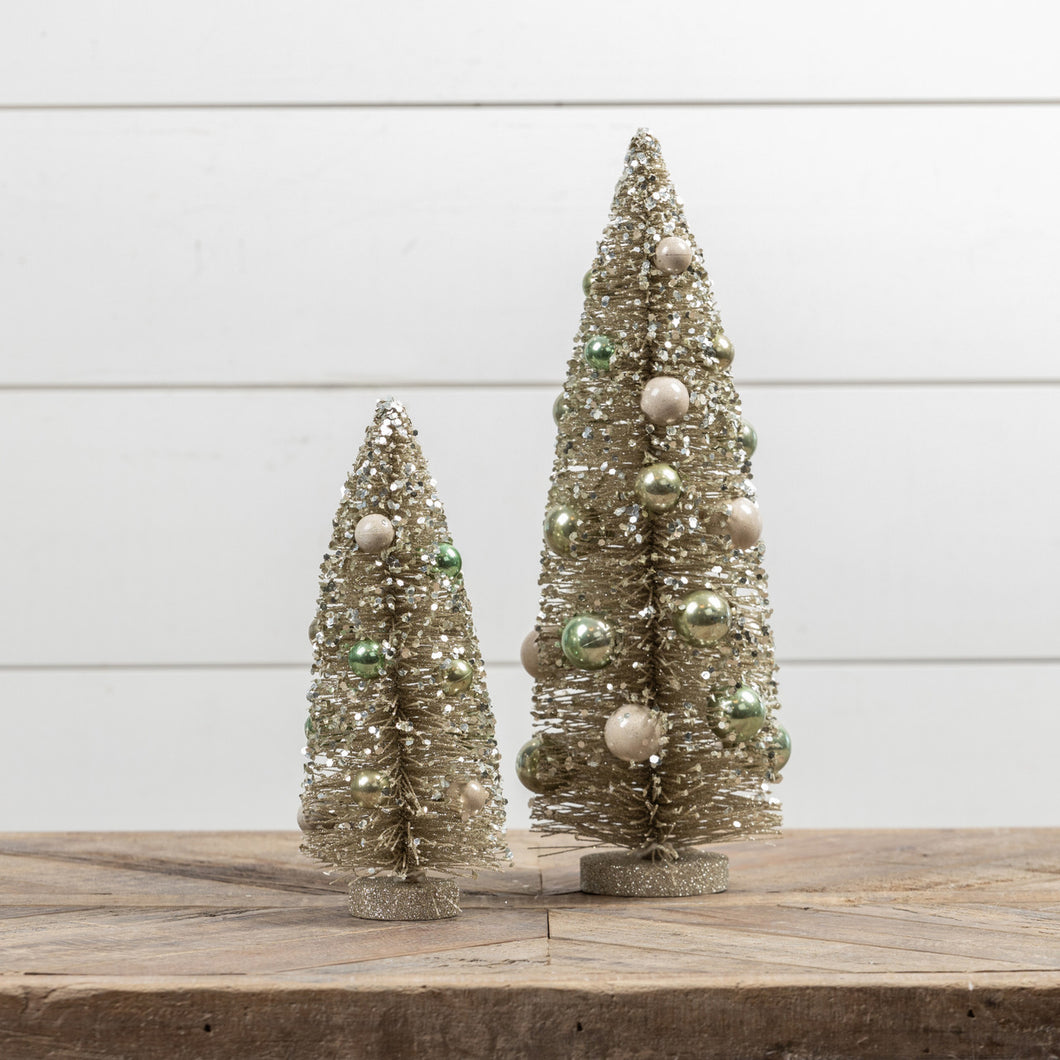 Silver Mercury Glass Bottle Brush Tree