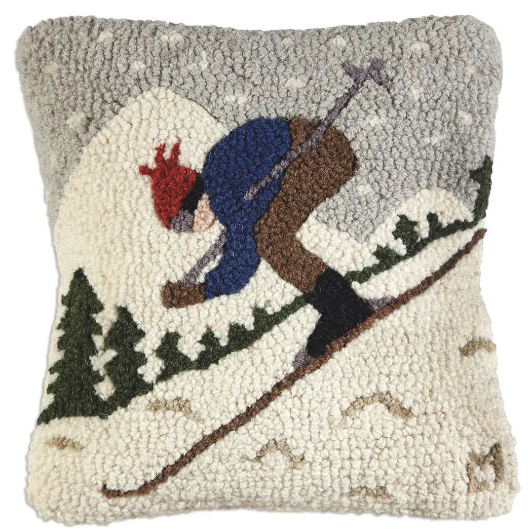 Downhill Skier Hook Pillow