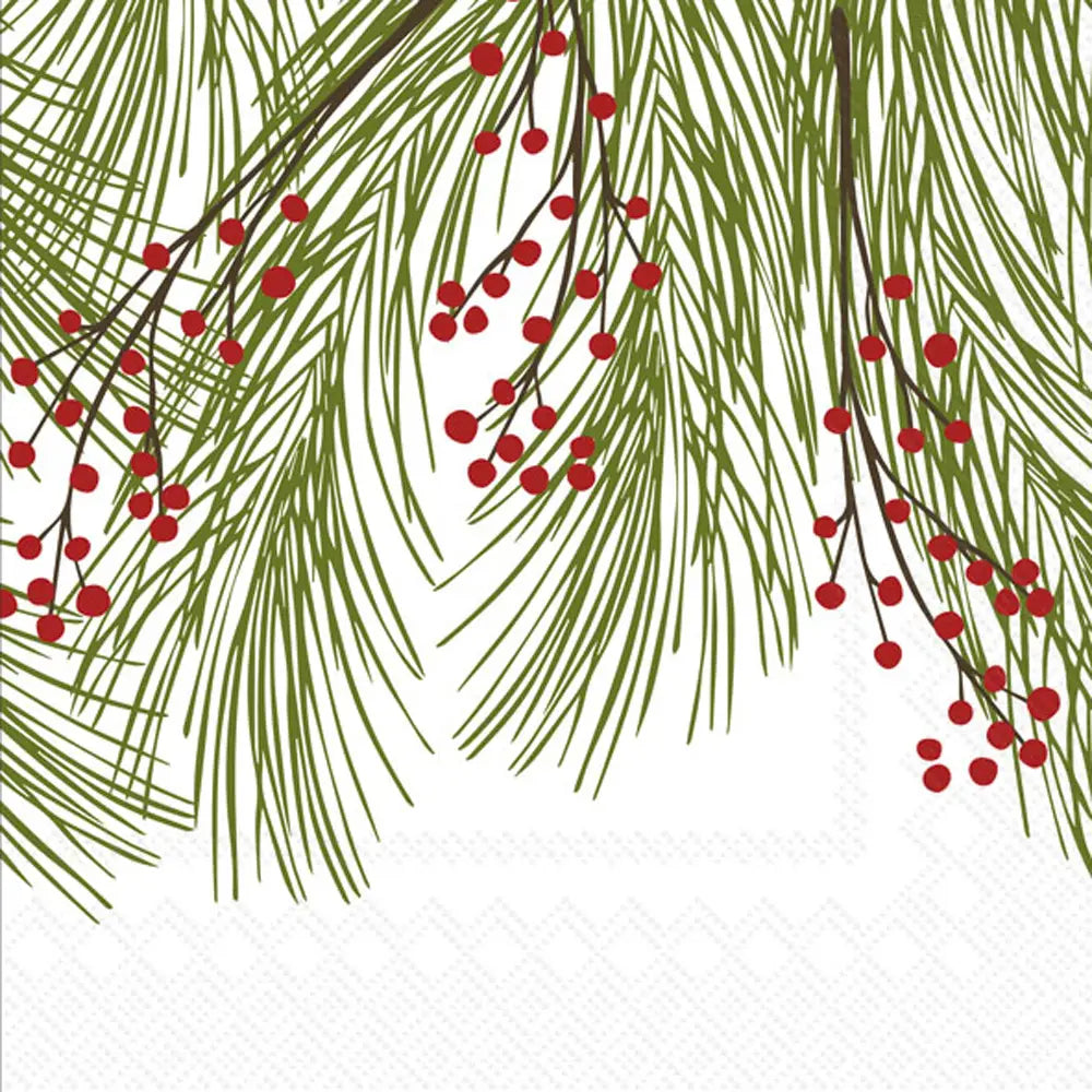Winterberry Pine Christmas Cocktail Napkins