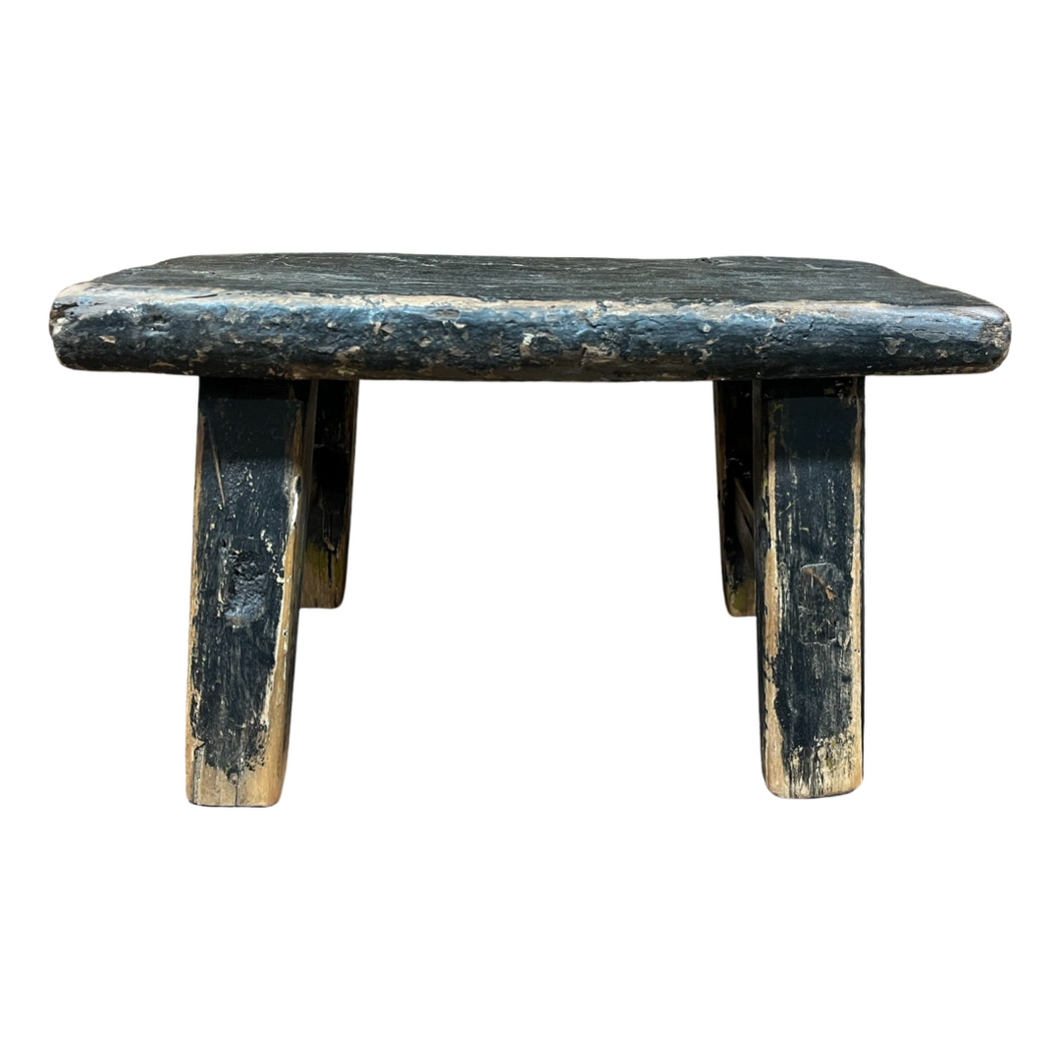 Vintage Weathered Back Small Stool
