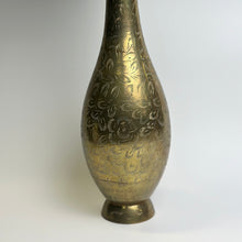 Load image into Gallery viewer, Vintage Brass Floral Etched Vase
