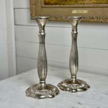 Load image into Gallery viewer, Silver Plated Large Candlesticks (Pair)
