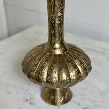 Load image into Gallery viewer, Floral Etched Brass Vase
