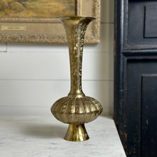 Load image into Gallery viewer, Floral Etched Brass Vase
