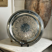 Load image into Gallery viewer, Silver Plated Round Serving Tray
