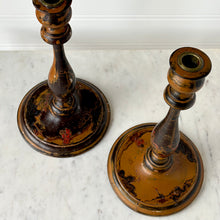 Load image into Gallery viewer, Antique French Chinoiserie Painted Candlesticks – Pair
