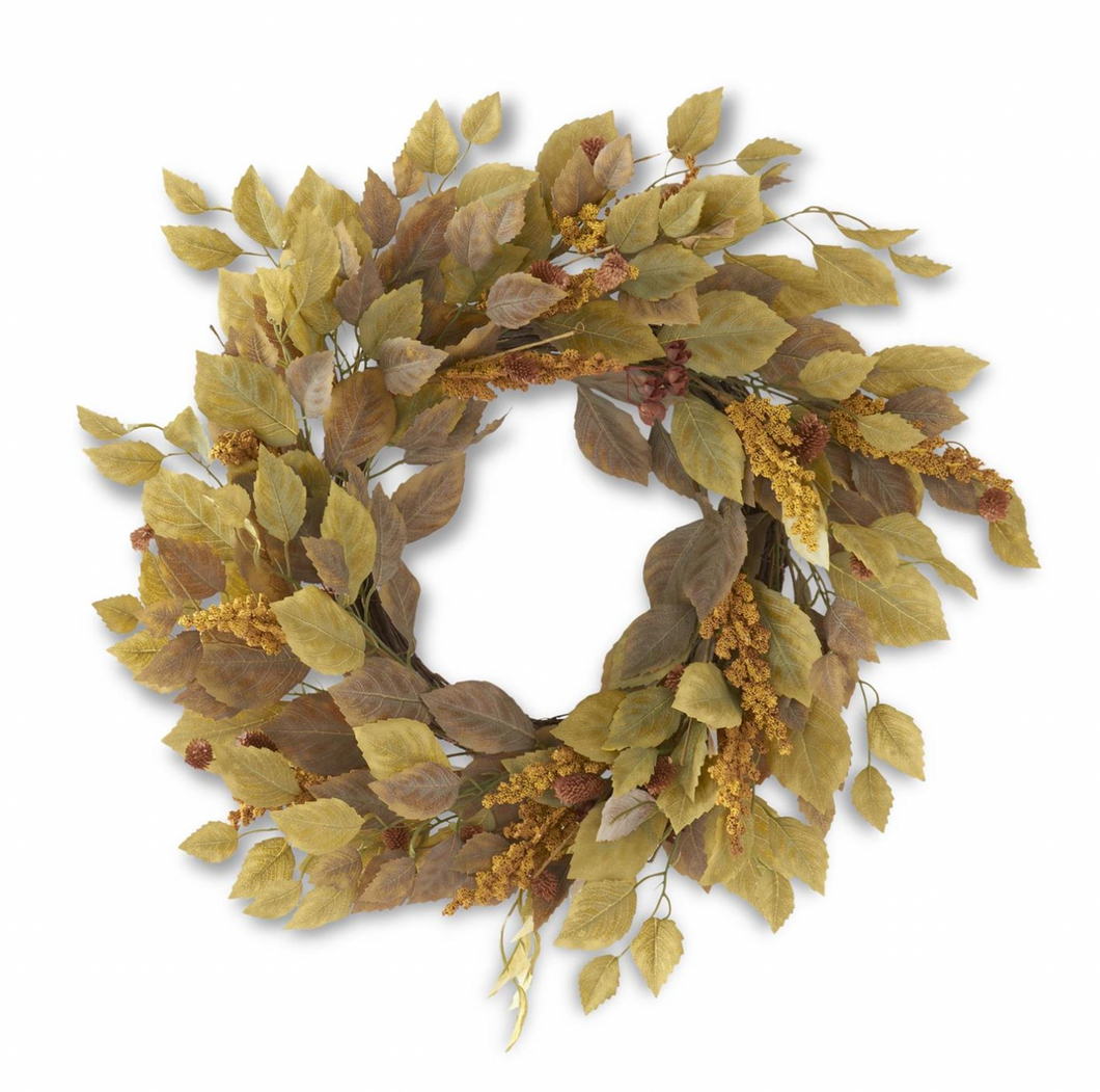 Birch Leaves Faux Fall Wreath