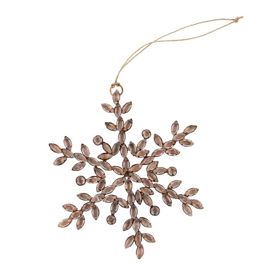 Copper Beaded Snowflake Ornament I