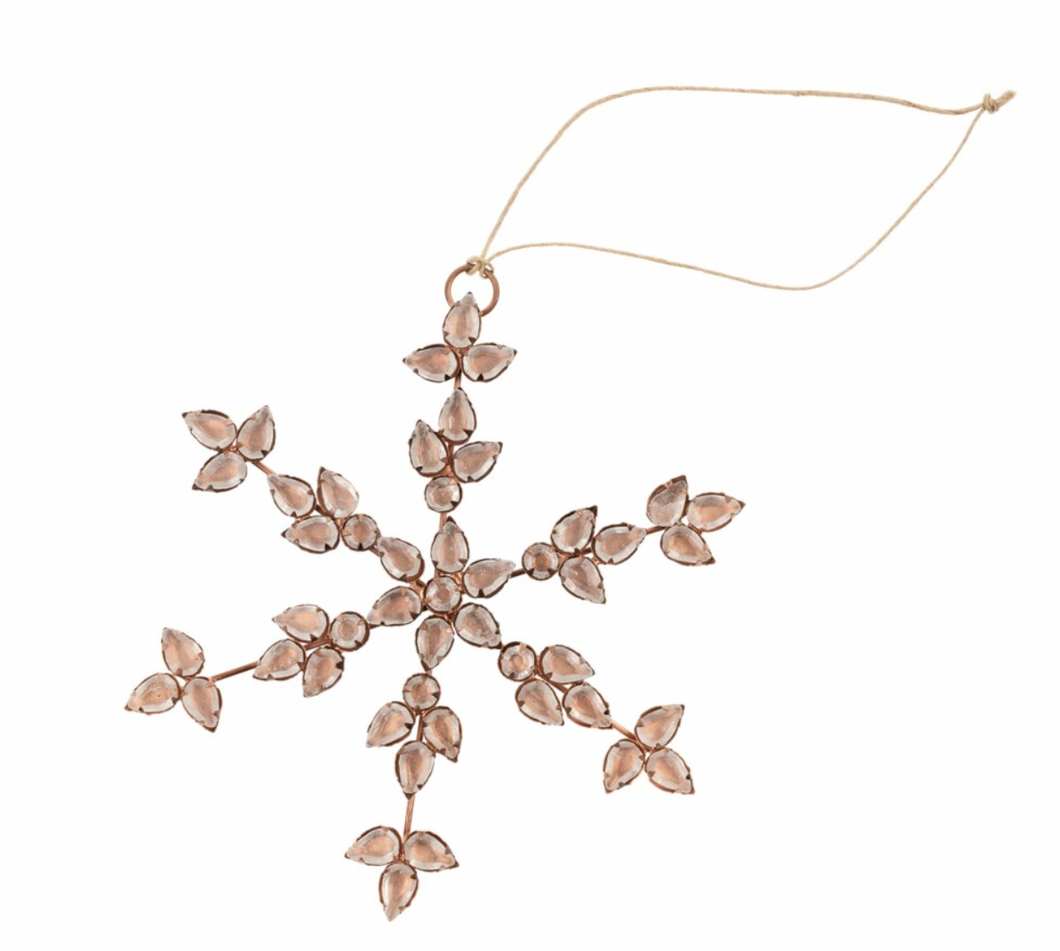 Copper Beaded Snowflake Ornament II