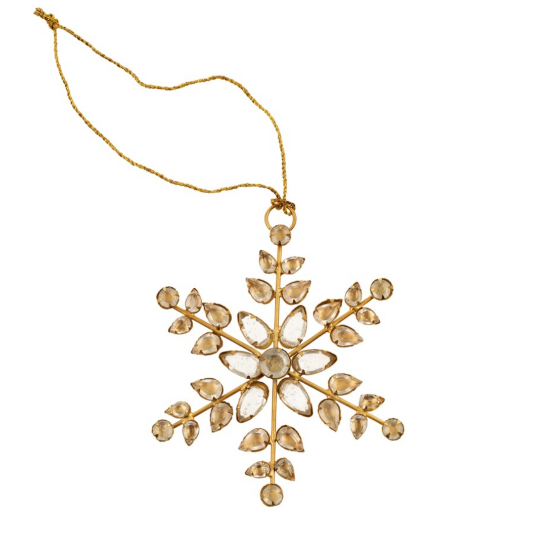 Brass Beaded Snowflake Ornament I