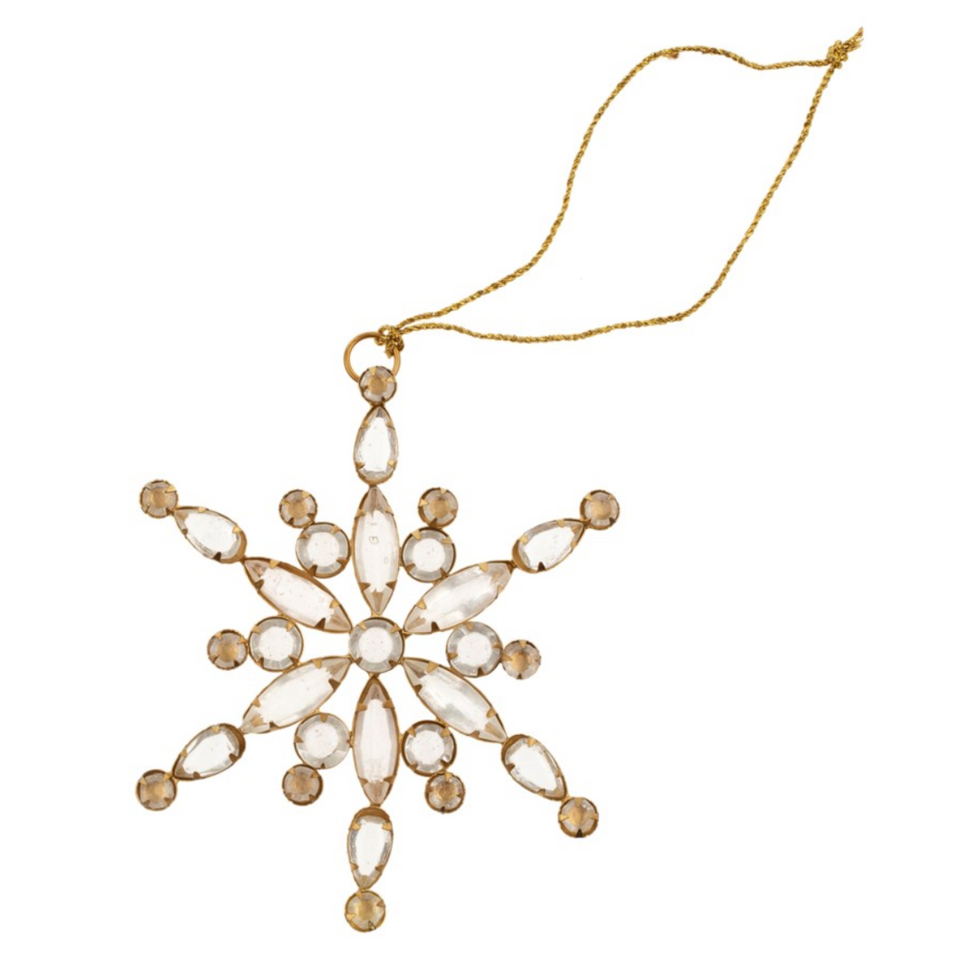 Brass Beaded Snowflake Ornament II