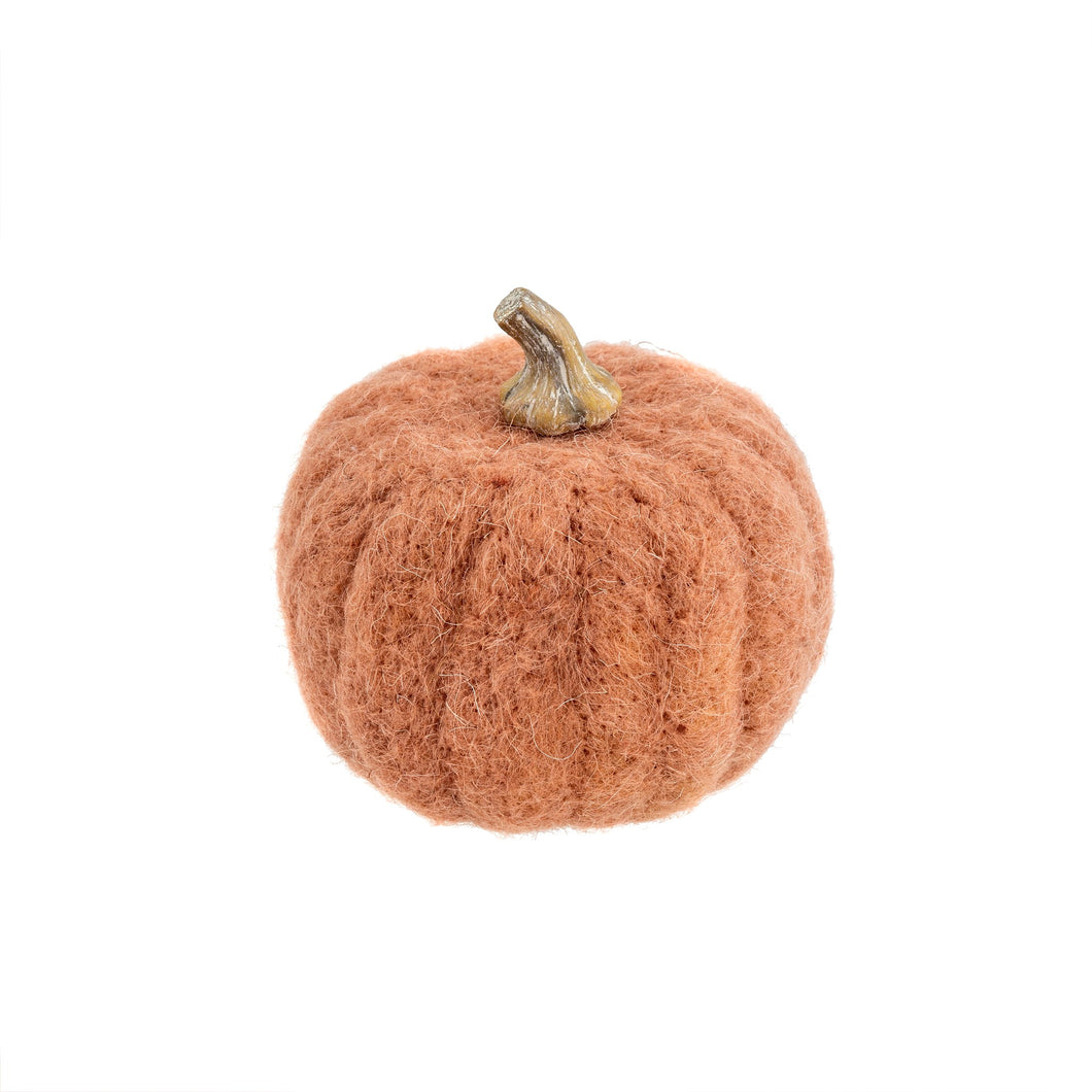 Terracotta Felt Pumpkin - Medium