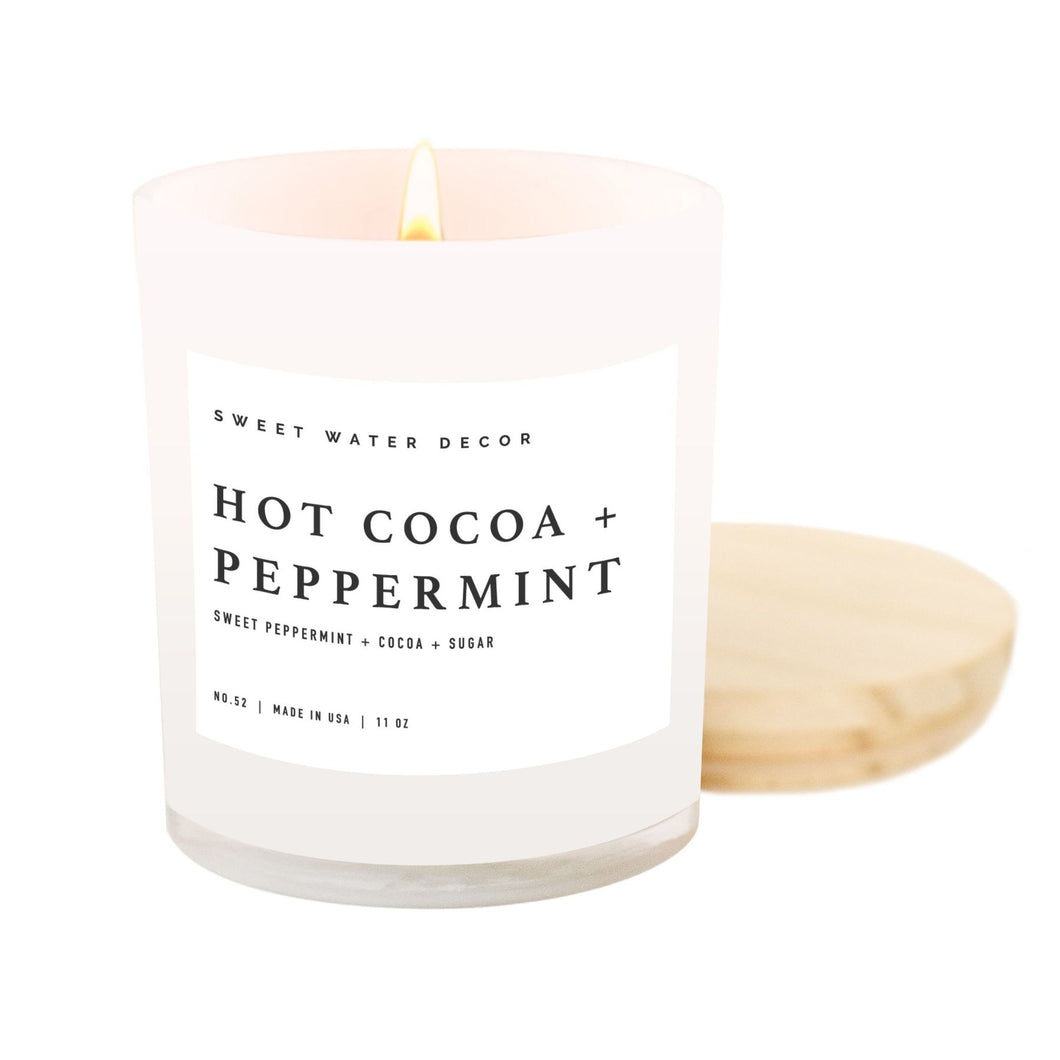 Hot Cocoa + Peppermint Soy Candle
