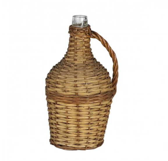 Small Wicker Covered Wine Bottle