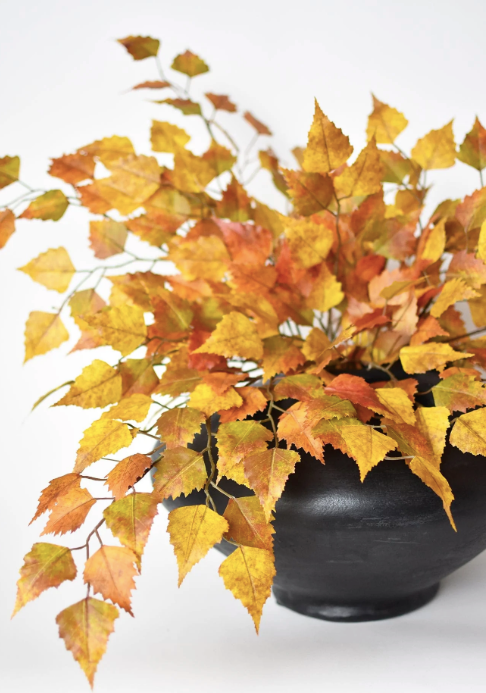 Faux Birch Leaf Stem I